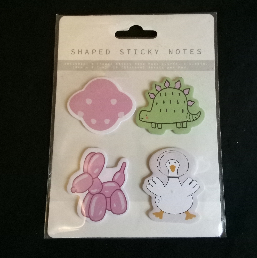 New Shaped Sticky Notes Pack of 4